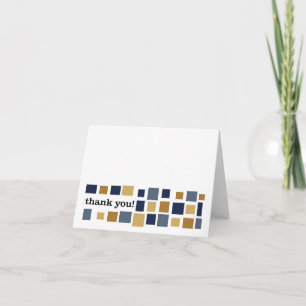 Het mozaïek dankt u -- Marineblauw en Gouden Bedankkaart