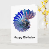 Het Mozaïek Nautilus Blauw & Paars Shell van de Kaart (Gele Bloem)