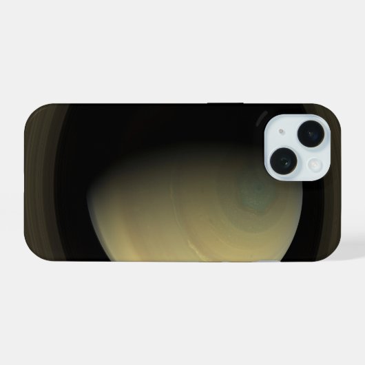 Het mozaïek van de planeet Saturnus en zijn belang iPhone 15 Case (Achterkant horizontaal)