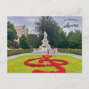 Het Mozartmonument in Wenen, Oostenrijk Briefkaart