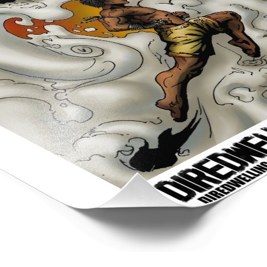 Het muay Thai man Foto Afdruk (Hoek)