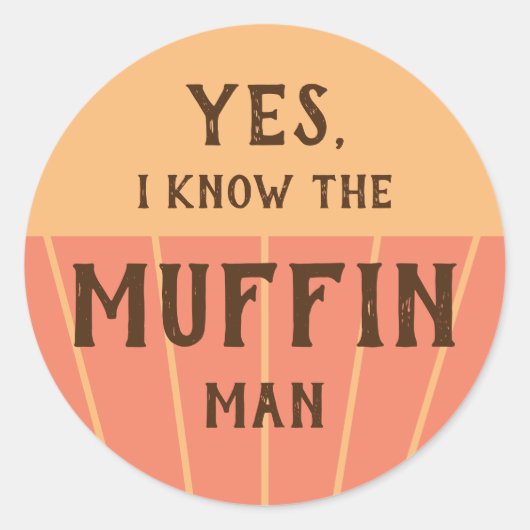 Het muffin man grappige sticker kinder bakfeest (Voorkant)