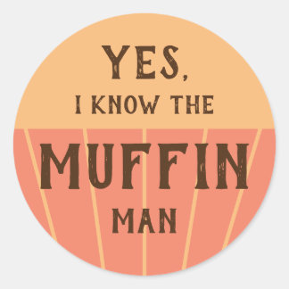 Het muffin man grappige sticker kinder bakfeest