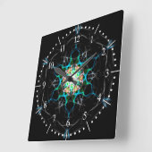 Het multi licht van de kleurenmelkweg in ruimte vierkante klok (Hoek)