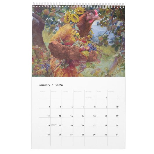 Het Museum voor Schone Kunst Kippen 2024 Kalender (Jan 2026)