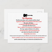 Het Musiciaanse gedicht Uitnodiging Briefkaart (Voorkant / Achterkant)