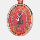 Het muziekkat metalen ornament (Links)