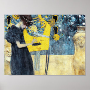 Het muziekschilderij van Gustav Klimt Poster