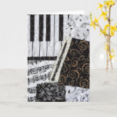 Het Muzikale Instrument van het Hout van de hobo Kaart (Gele Bloem)