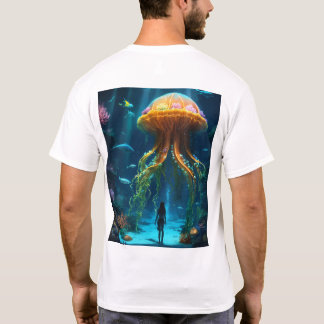 Het mysterie van het diepe zee met een kwal t-shirt