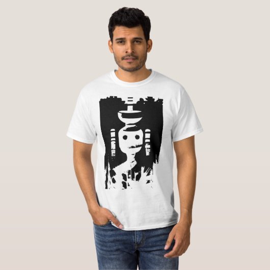Het mysterieuze cijfer in zwart-wit (AI Art) T-shirt (Voorkant volledig)