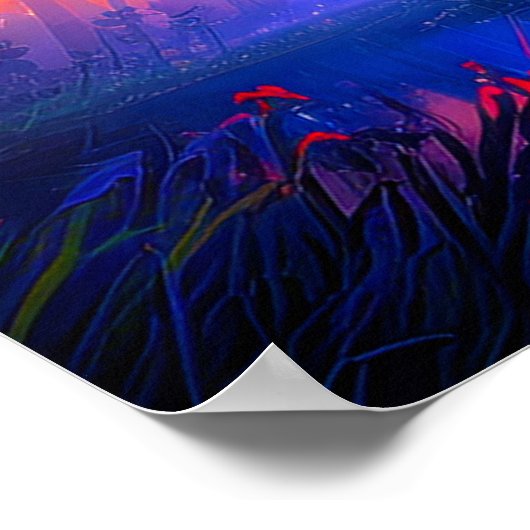 Het mysterieuze licht in het moerassige bos poster (Hoek)