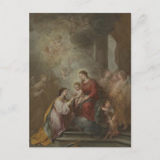 Het Mystic Marriage of St. Catherine door Murillo Briefkaart (Voorkant)