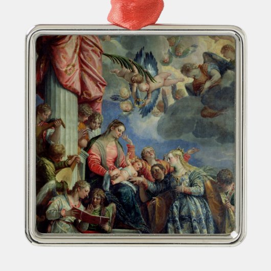 Het Mystic Marriage of St. Catherine Metalen Ornament (Voorkant)