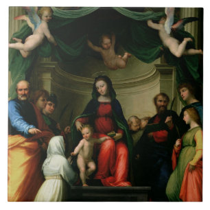 Het Mystic Marriage of St. Catherine of Siena met Tegeltje