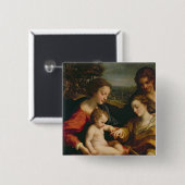 Het Mystic Marriage of St. Catherine van Vierkante Button 5,1 Cm (Voorkant /achterkant)