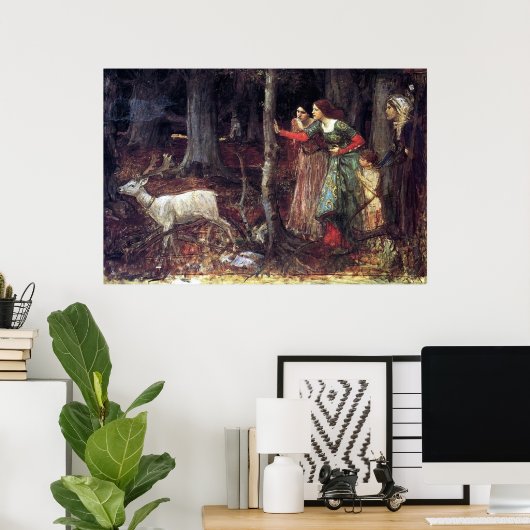 Het mystieke hout van John William Waterhouse Poster (Thuiskantoor)