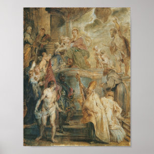 Het mystieke huwelijk van de heilige Catharina Poster