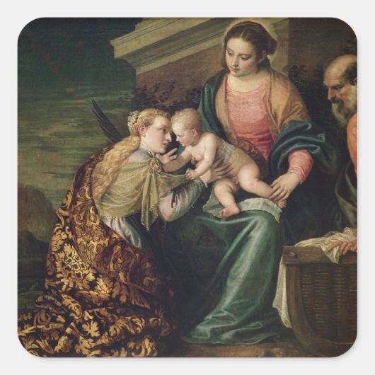 Het mystieke huwelijk vierkante sticker (Voorkant)