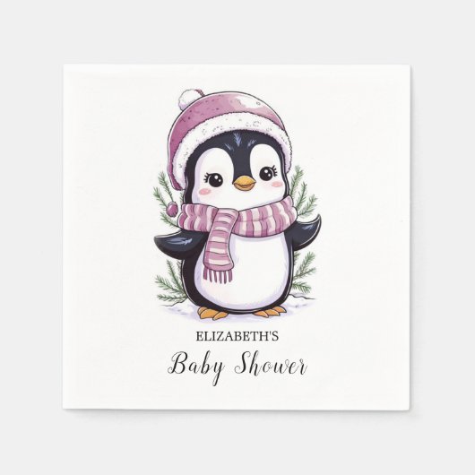 Het mystieke pinguïn Baby shower Servet (Voorkant)
