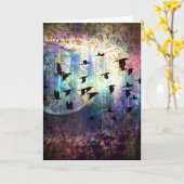 Het mystieke Wenskaart van de Maan van het Bos en Kaart (Gele Bloem)