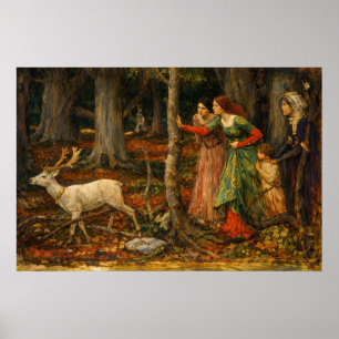 Het mystieke woud door John William Waterhouse Poster