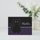 Het mystieke Zwarte Briefkaart van de Kat (Staand voorkant)