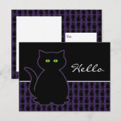 Het mystieke Zwarte Briefkaart van de Kat (Voorkant / Achterkant)