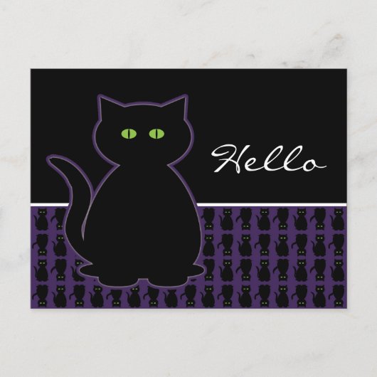 Het mystieke Zwarte Briefkaart van de Kat (Voorkant)
