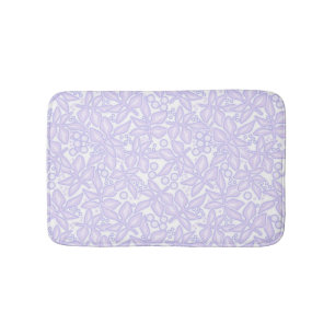Het naadloze bloemen violette bloemenkant verlaat badmat
