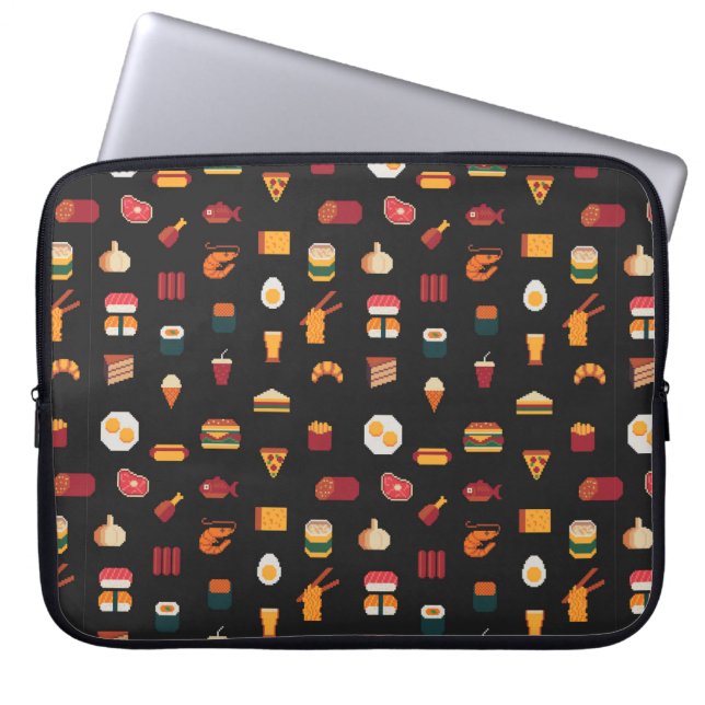 Het naadloze patroon van de pixelkunst van de leve laptop sleeve (Voorkant)