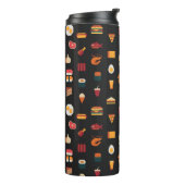 Het naadloze patroon van de pixelkunst van de leve thermosbeker (Gedraaid links)