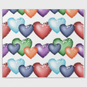 Het naadloze patroon van het hart cadeaupapier (Vlak)