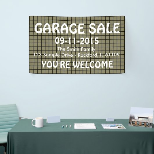 Het naadloze patroon van het net zwarte + uw rug.  spandoek (Beurs)