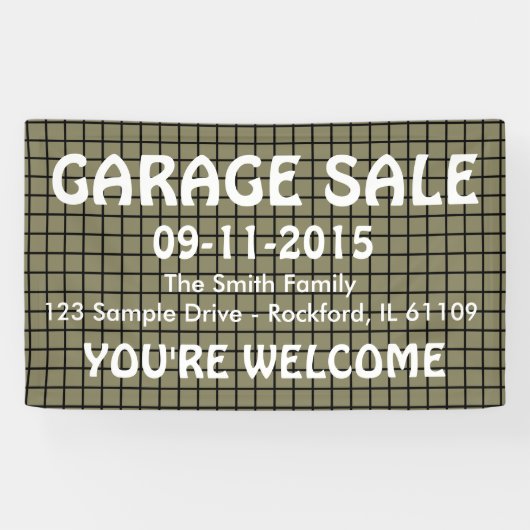 Het naadloze patroon van het net zwarte + uw rug. spandoek (Horizontaal)