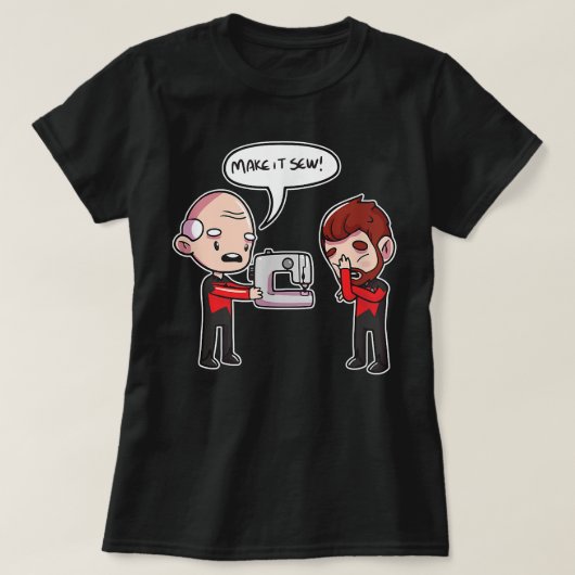 Het naaien T T-shirt (Design voorkant)