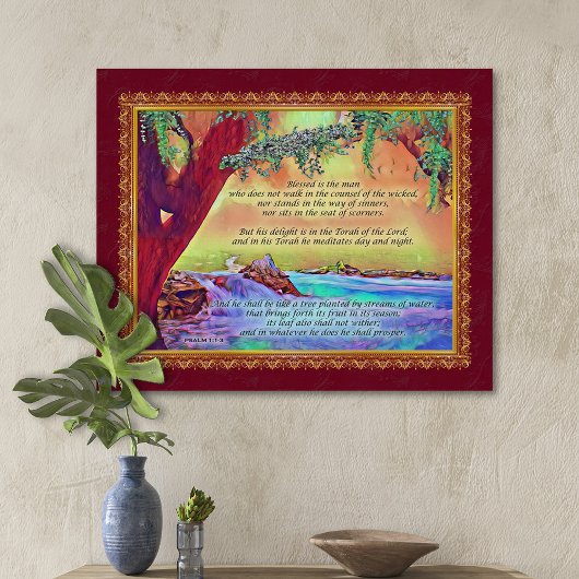 Het naakte Man is net als een boompsalm 1. Canvas Afdruk