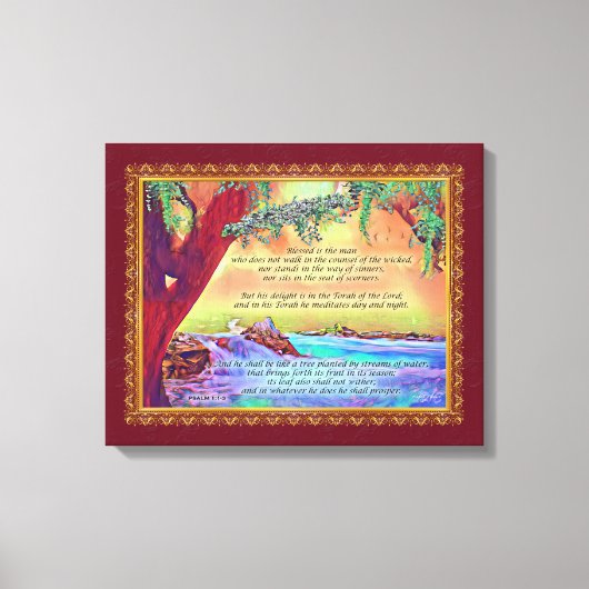 Het naakte Man is net als een boompsalm 1. Canvas Afdruk (Voorkant)