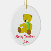 Het naamplaatste Teddy Ceramic Ornament personalis (Rechts)