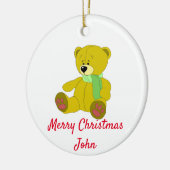 Het naamplaatste Teddy Ceramic Ornament personalis (Links)