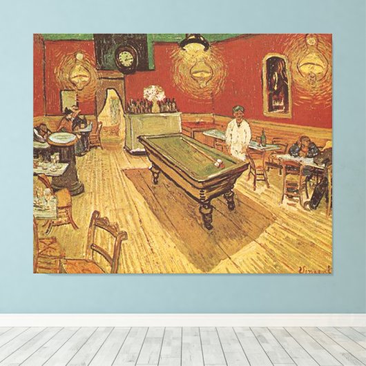 Het Nachtcafé ~ Vincent van Gogh Canvas Afdruk (Insitu (Houten vloer))