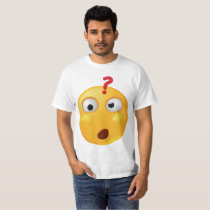 Het nadenken over emoji op wit shirt