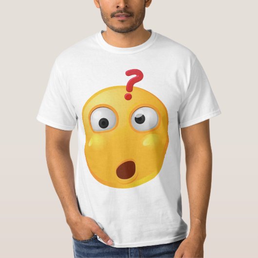 Het nadenken over emoji op wit shirt (Voorkant)