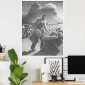 Het naderende Storm van Grant Wood: Retro Elegance Poster (Thuiskantoor)