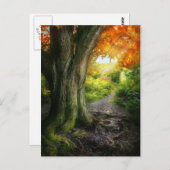 Het najaar - de weg aan grannies huis briefkaart (Voorkant / Achterkant)