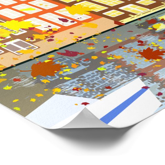 Het najaar in Amsterdam kleurrijk Poster van de st (Hoek)