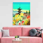 Het najaar in de Kiyomizu-tempel in Kyoto Koyo Canvas Afdruk (Insitu (Woonkamer))