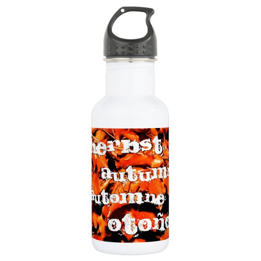 Het najaar in het bos waterfles  (Voorkant)