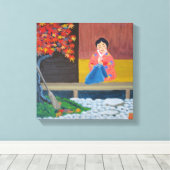 Het najaar in Japan Canvas Afdruk (Insitu (Houten vloer))