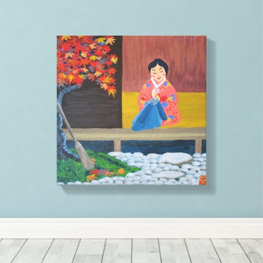Het najaar in Japan Canvas Afdruk (Insitu (Houten vloer))